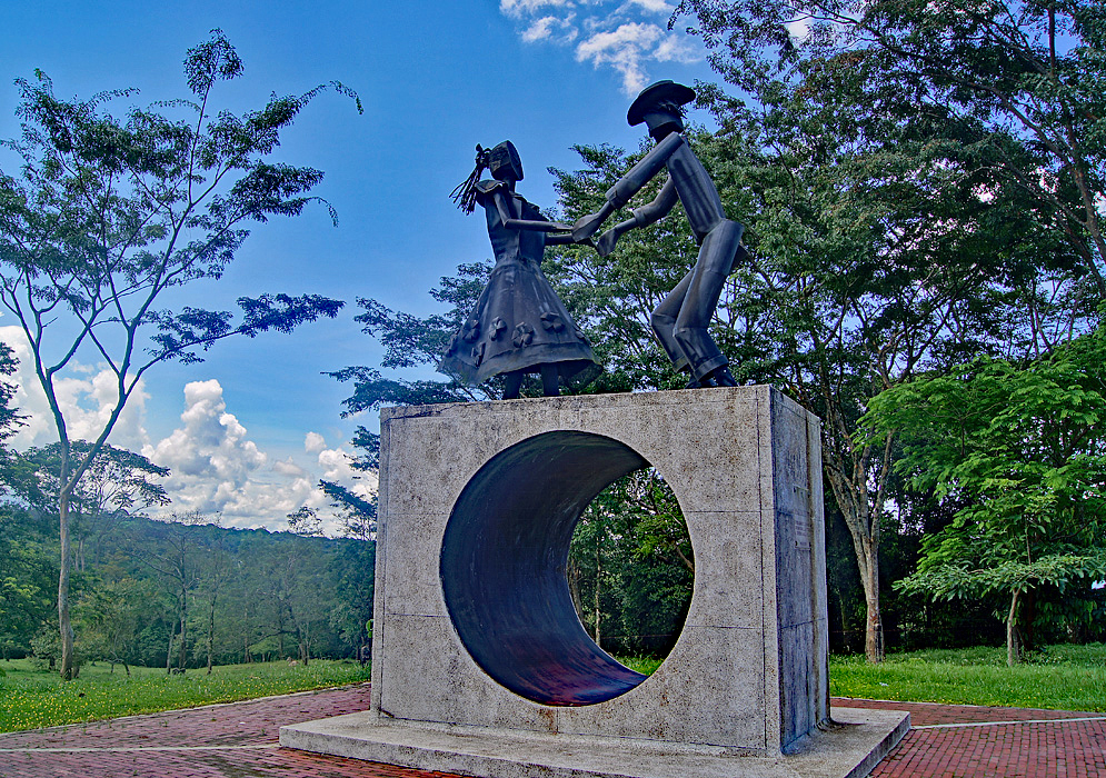 A statue on the outskirts Villavicencio as you exit the last tunnel from Bogotá to Villavicencio